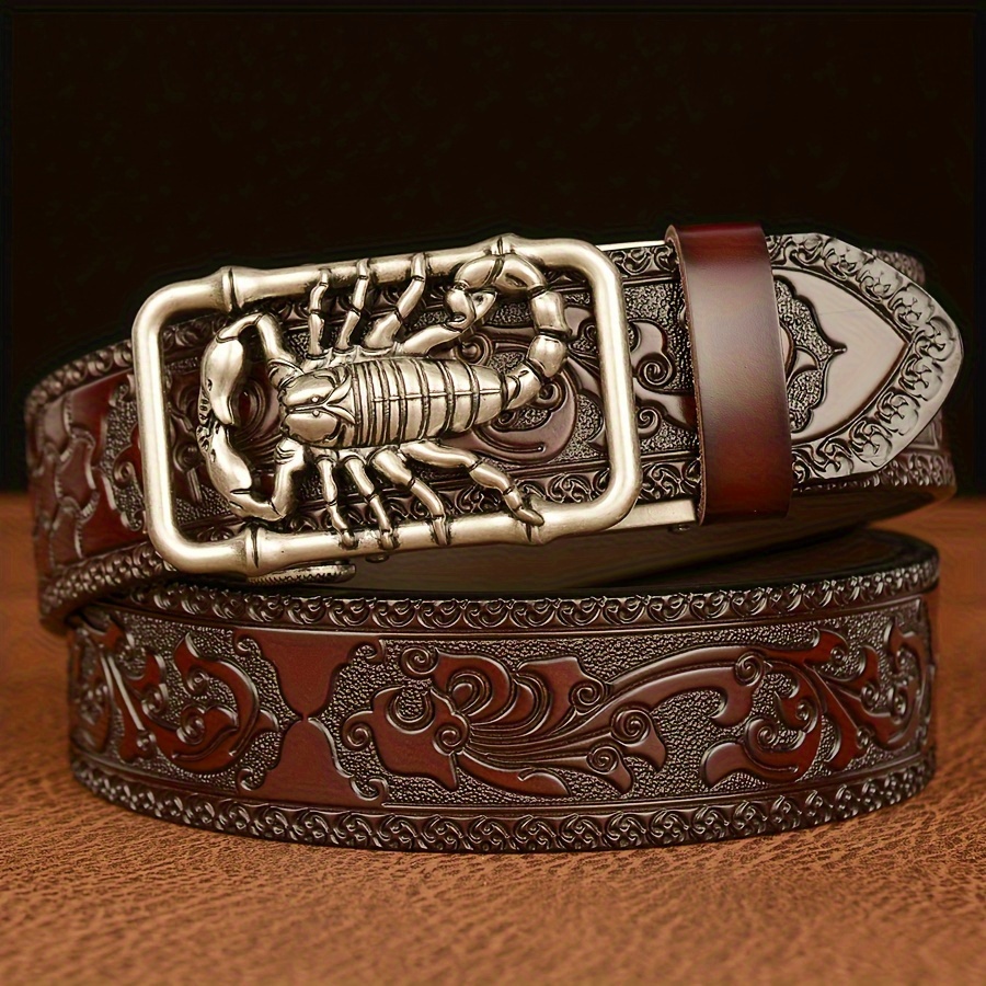 Men's Vintage Automatic Buckle Cowhide Belt